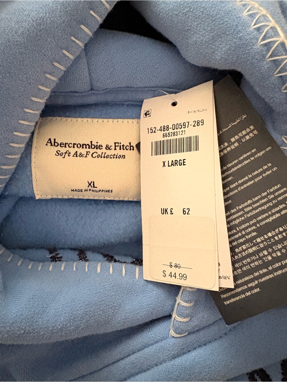 Abercrombie & Fitch Light Blue Charleston Embroidered Hoodie - Picture 3 of 11